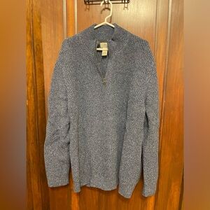 Men’s LL Bean Organic Cotton Waffle Sweater 1/4 Zip 3XL Washed Worn Once